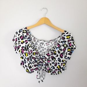 Highlight Multicolor Leopard Print Crop Top